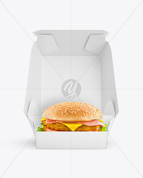 Burger In Box Mockup