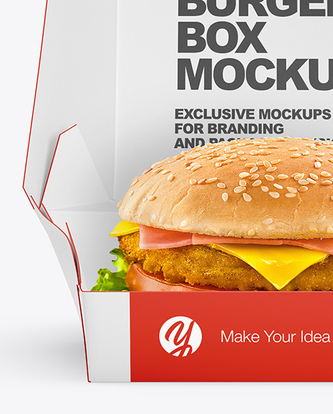 Burger In Box Mockup