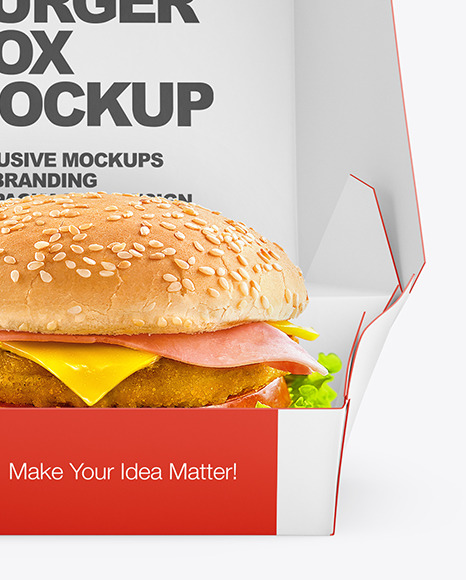 Burger In Box Mockup