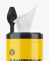 Glossy Opened Sanitizing Wipes Canister Mockup