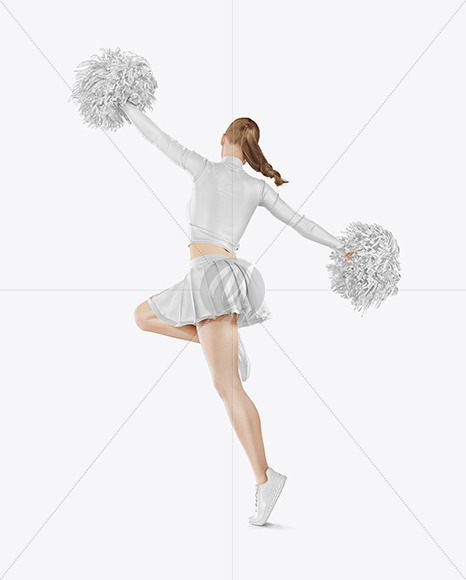 Jumping Cheerleader Girl Mockup