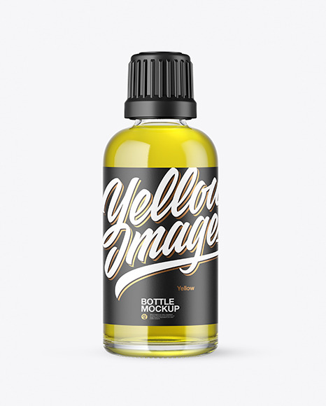 Clear Glass Bottle with Oil Mockup - Mockup olive oil bottle