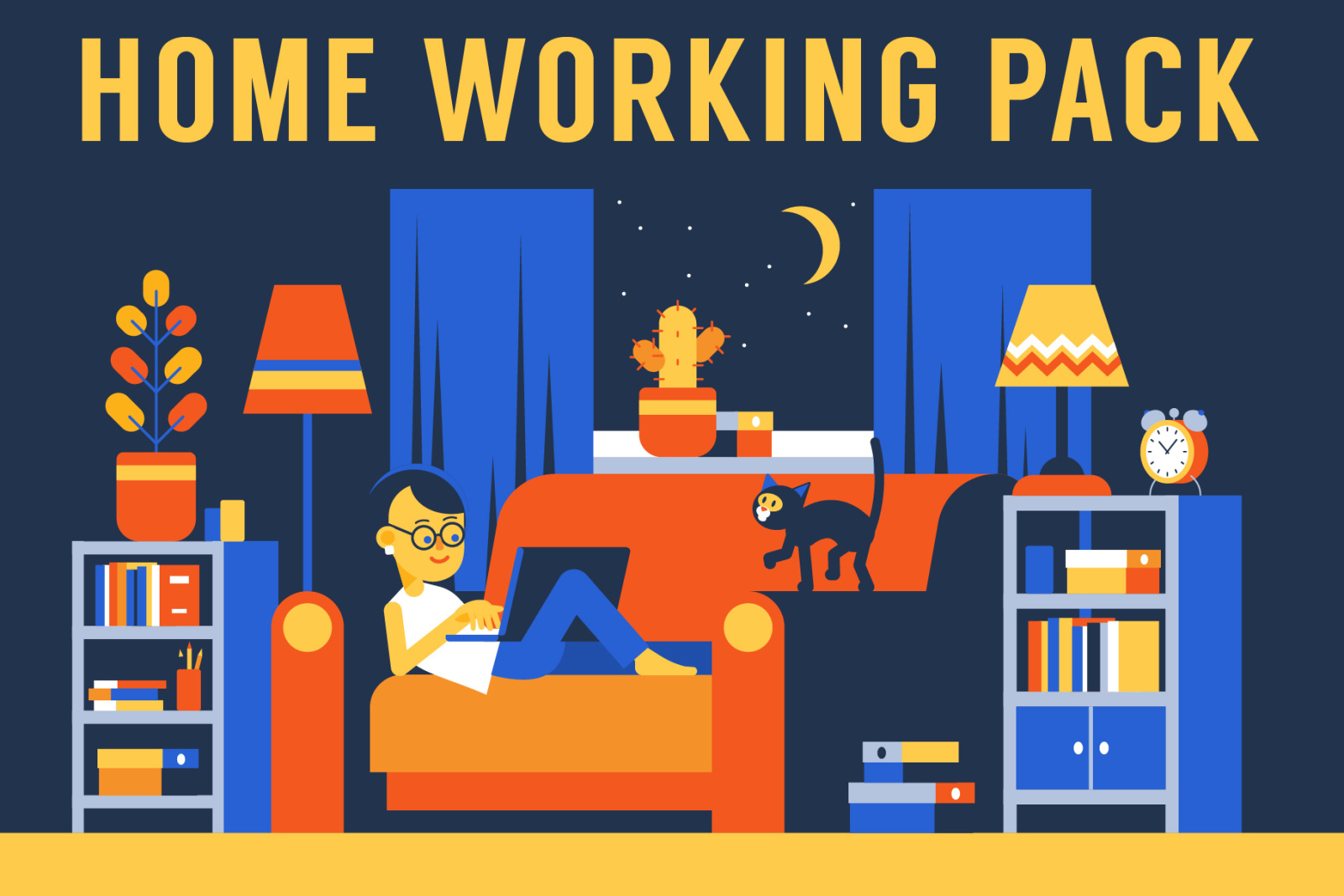 Home Working People With Laptop