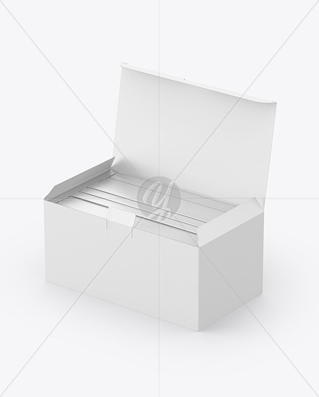 Paper Box With Medical Face Masks Mockup