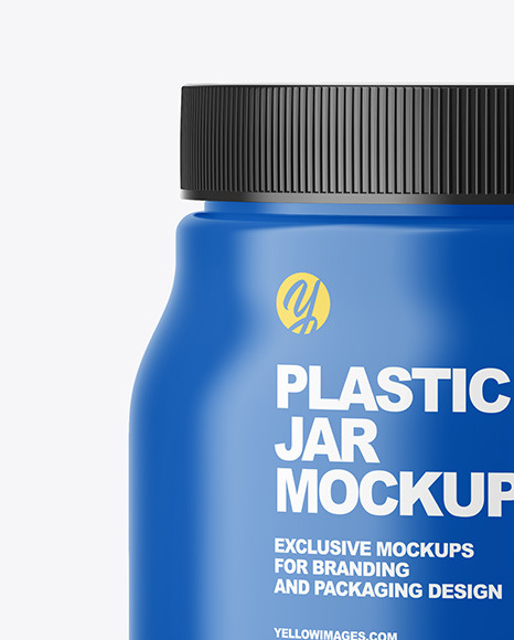 Plastic Jar w/ Matte Shrink Sleeve Mockup