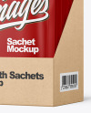 Matte Sachets in Display Box Mockup