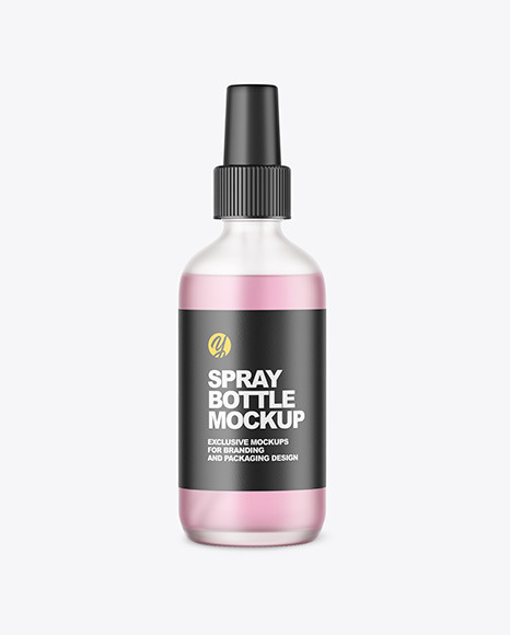 Frosted Glass Spray Bottle Mockup