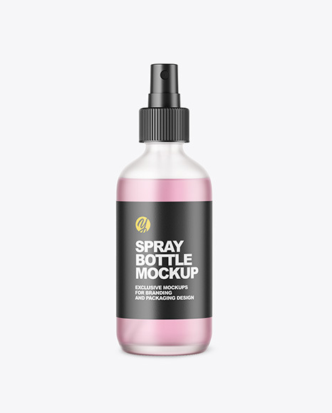 Frosted Glass Spray Bottle Mockup