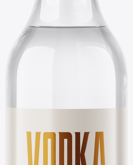 Clear Glass Vodka Bottle Mockup