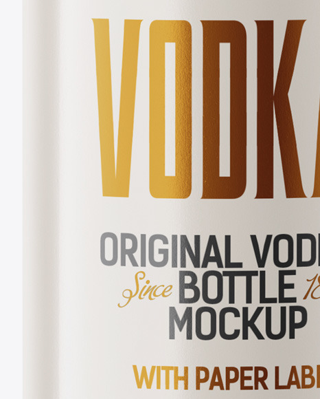 Clear Glass Vodka Bottle Mockup