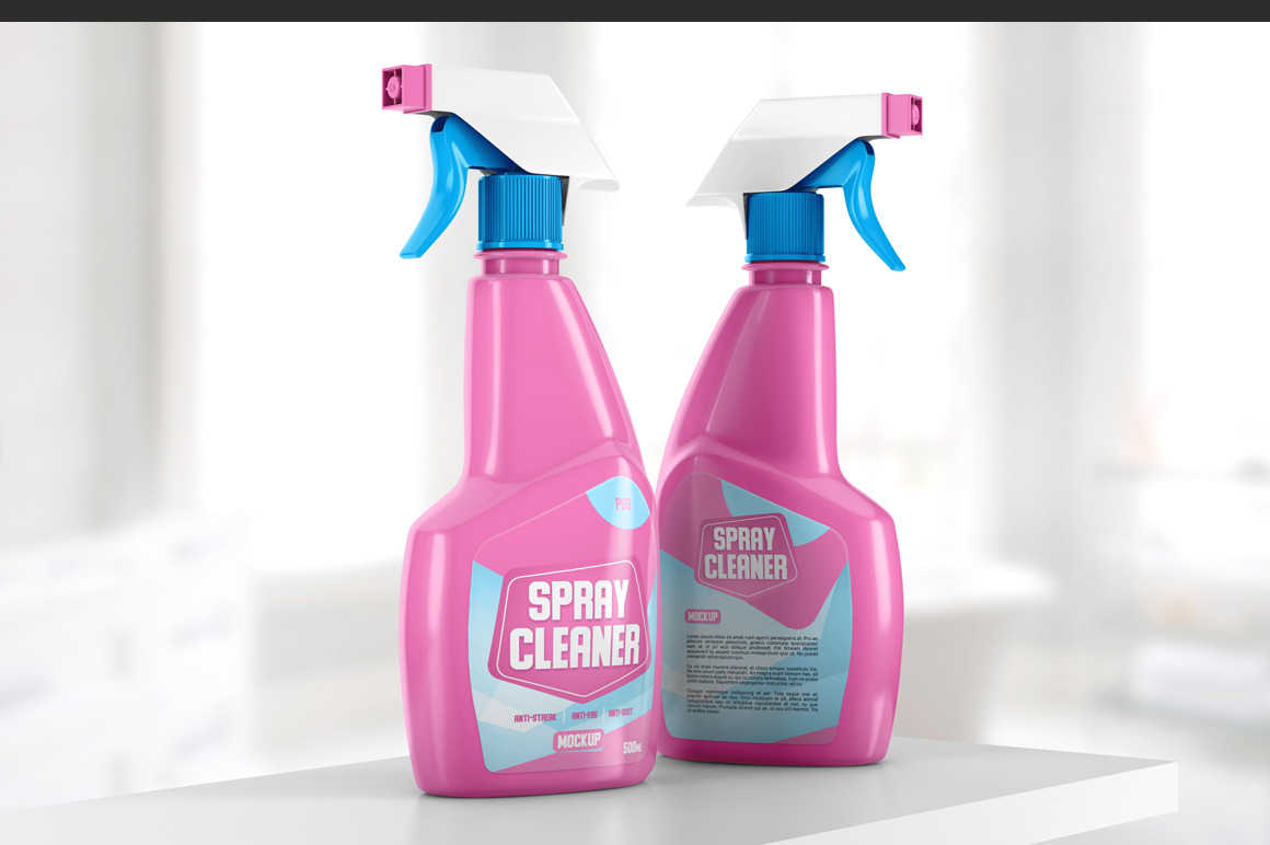 Spray Cleaner Bottle Mockup