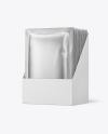 Metallic Sachets in Display Box Mockup