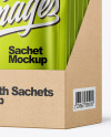 Metallic Sachets in Display Box Mockup