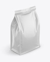 Glossy Food Bag Mockup - Half Side View (High-Angle Shot)