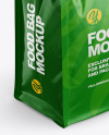 Glossy Food Bag Mockup - Half Side View (High-Angle Shot)