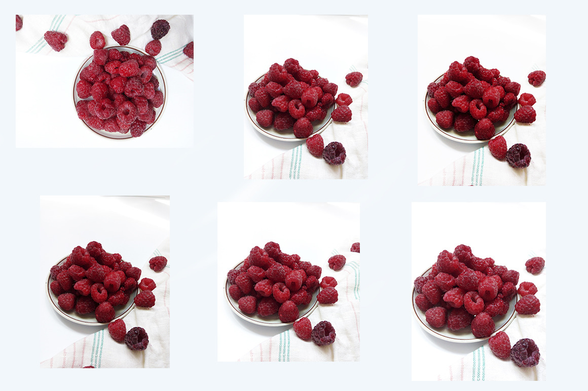 Raspberries on the plate juicy , with a retro towel Raspberries on the plate juicy , with a retro towel