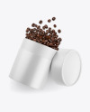 Glossy Paper Tube W/ Coffee Mockup