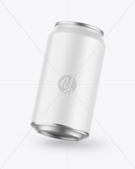 Metallic Drink Can w/ Matte Finish Mockup