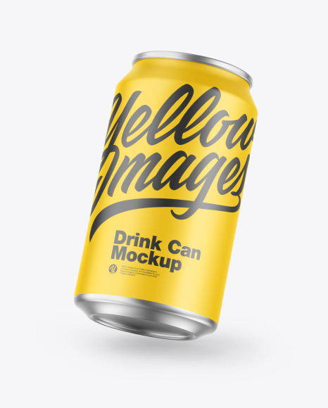 Metallic Drink Can w/ Matte Finish Mockup