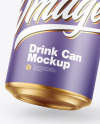 Metallic Drink Can w/ Matte Finish Mockup