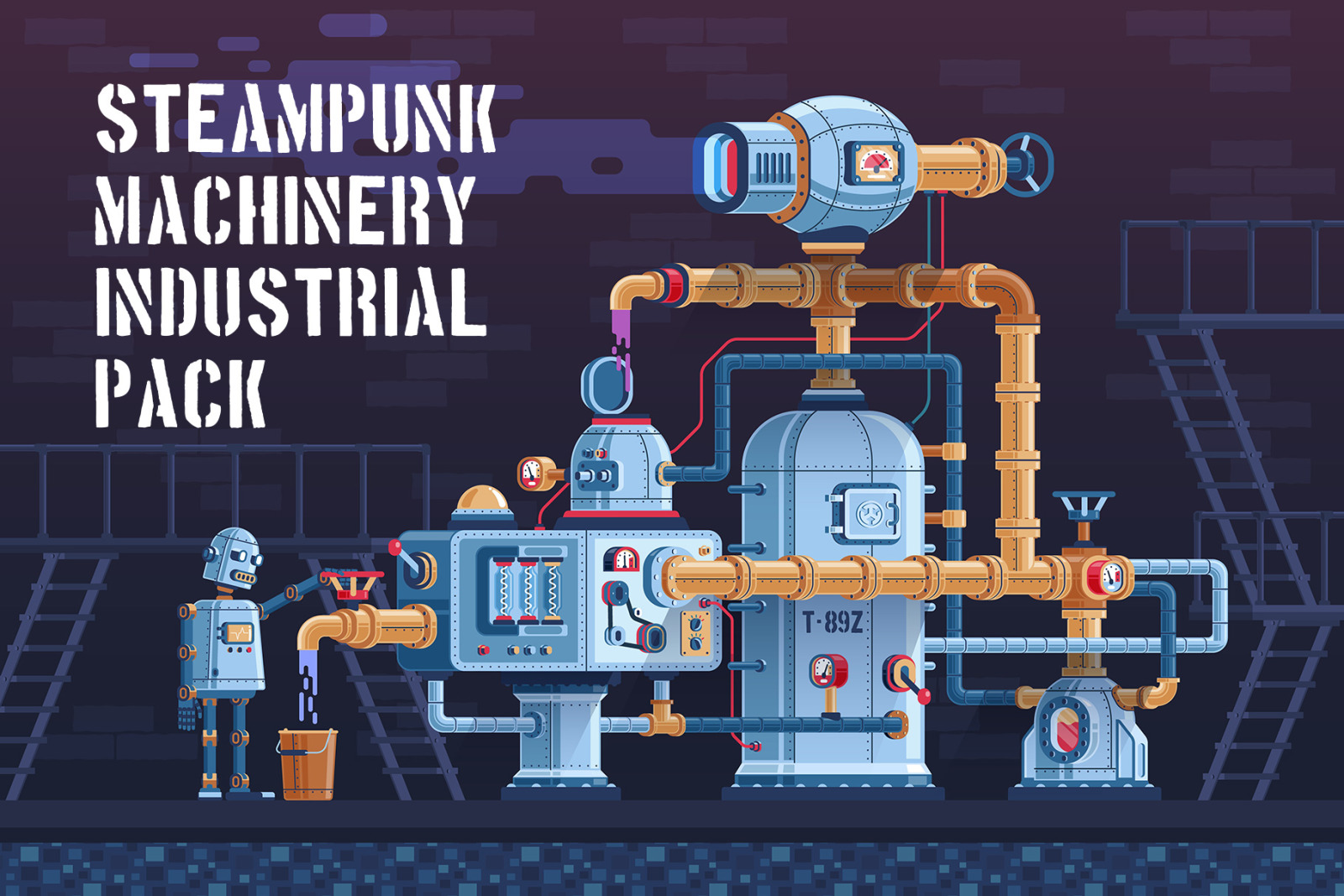 Machinery Steampunk Industrial Pack Machinery Steampunk Industrial Pack