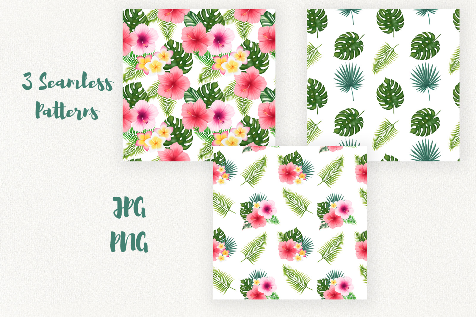 Tropical leaves and flowers clipart