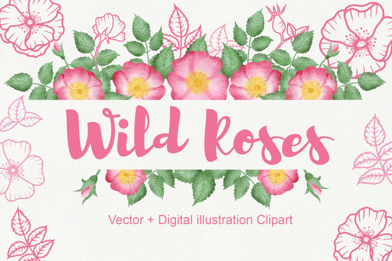 Wild Rose Clipart (Rose Hip) Wild Rose Clipart (Rose Hip)
