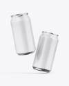 Two Metallic Cans W/ Matte Finish Mockup Two Metallic Cans W/ Matte Finish Mockup