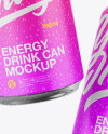 Two Metallic Cans W/ Matte Finish Mockup Two Metallic Cans W/ Matte Finish Mockup