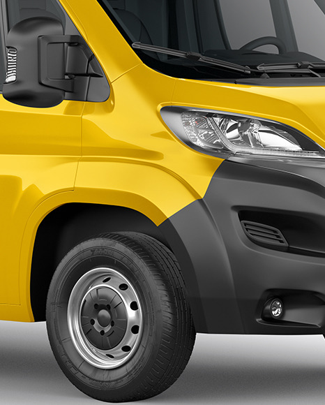Panel Van Mockup - HalfSide View