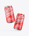 Two Metallic Cans W/ Glossy Finish Mockup