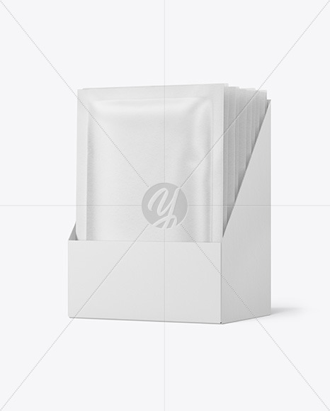 Paper Sachets in Display Box Mockup