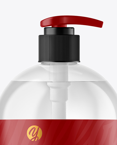 Clear Plastic Bottle with Pump Mockup