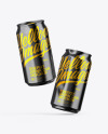 Two Glossy Metallic Cans Mockup Two Glossy Metallic Cans Mockup
