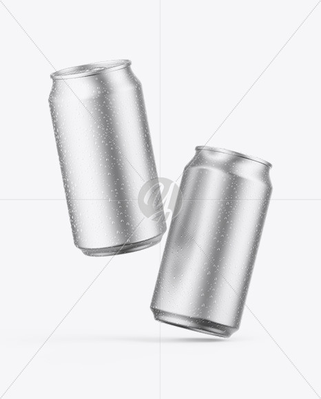 Two Matte Metallic Cans Mockup