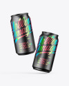 Two Matte Metallic Cans Mockup