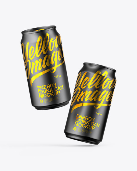 Two Matte Metallic Cans Mockup