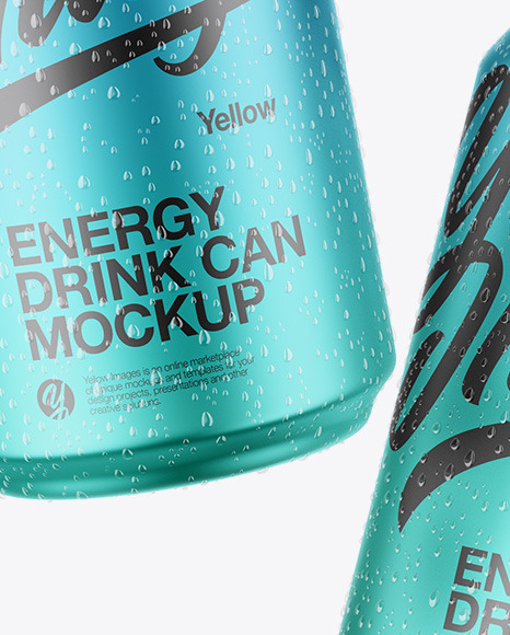 Two Matte Metallic Cans Mockup