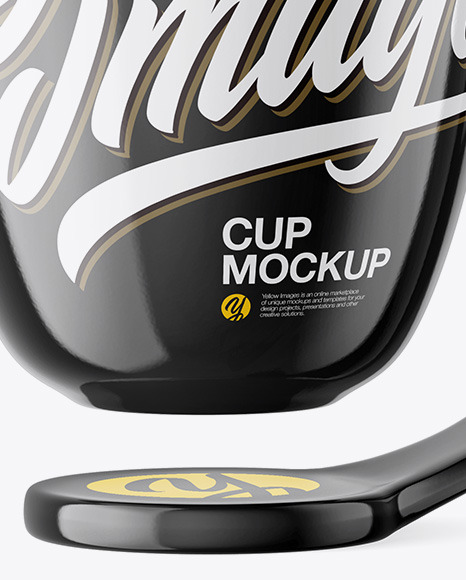 Glossy Floating Сup Mockup - Front View