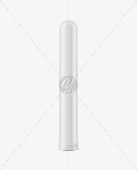 Glossy Metallic Cigar Tube Mockup - Front View - Free Download Images