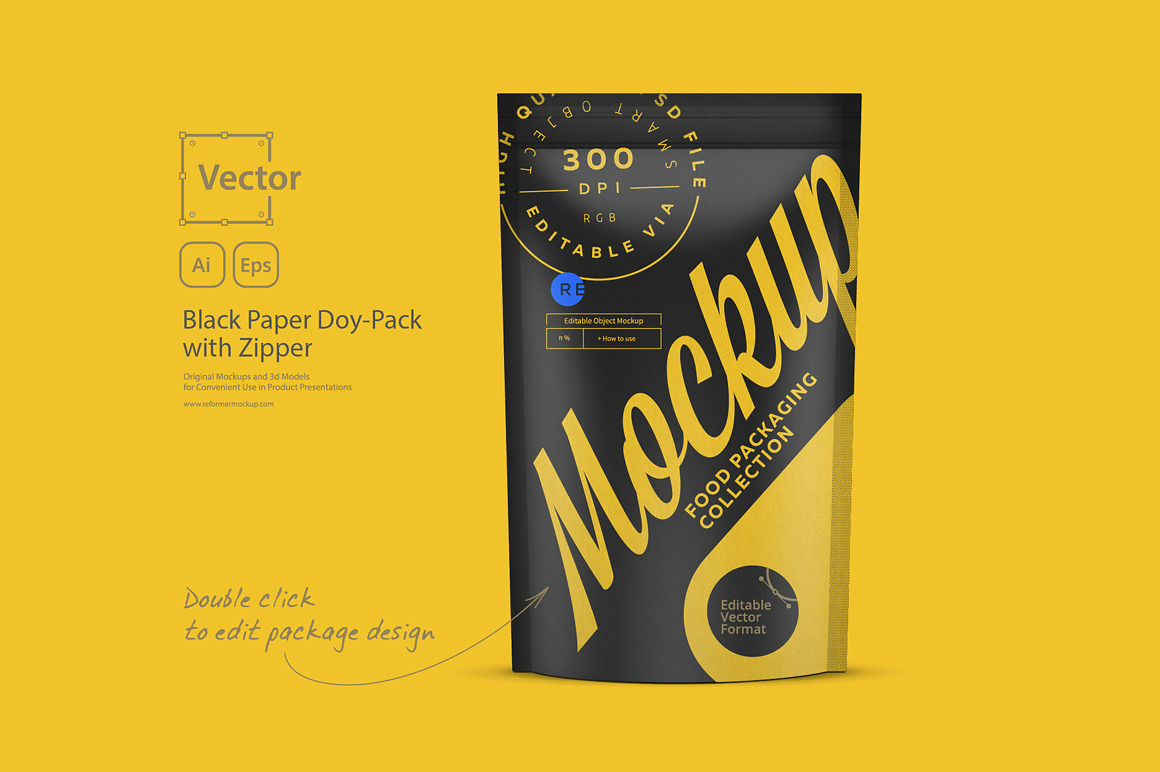 Black Paper Doy-Pack with Zipper Black Paper Doy-Pack with Zipper