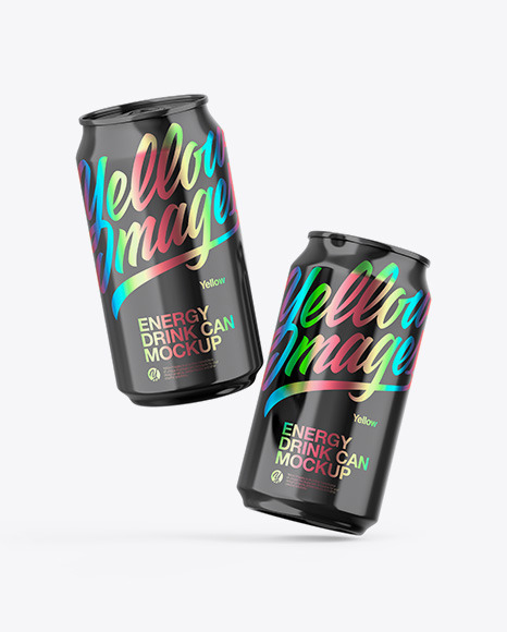 Two Glossy Cans Mockup