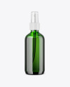 Green Glass Spray Bottle Mockup