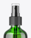 Green Glass Spray Bottle Mockup