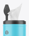 Matte Opened Sanitizing Wipes Canister Mockup