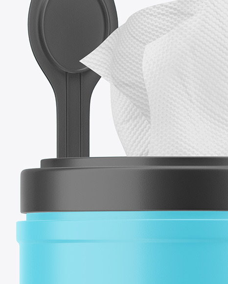 Matte Opened Sanitizing Wipes Canister Mockup