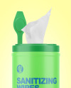 Matte Opened Sanitizing Wipes Canister Mockup