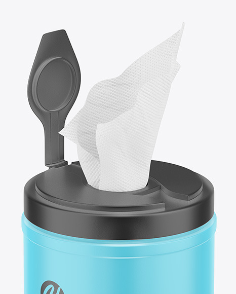 Mate Opened Sanitizing Wipes Canister Mockup