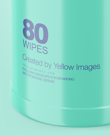 Glossy Opened Sanitizing Wipes Canister Mockup