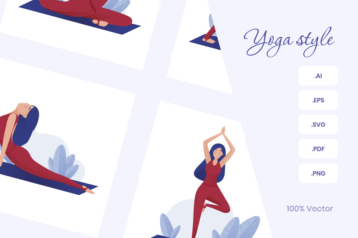 Yoga style vector illustration Yoga style vector illustration